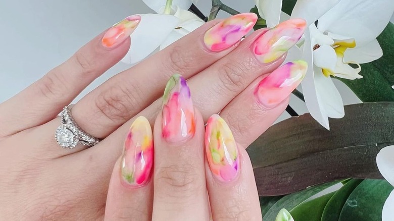 pastel watercolor nails