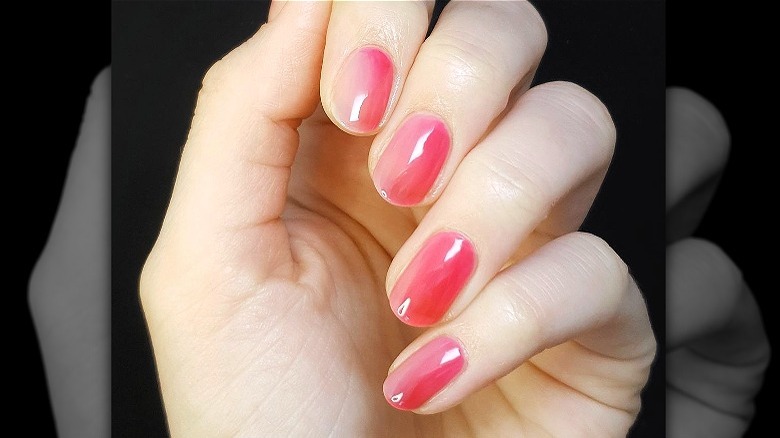 pink jelly gel nails