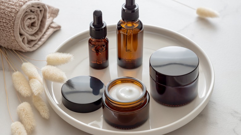 Variety of skin care products