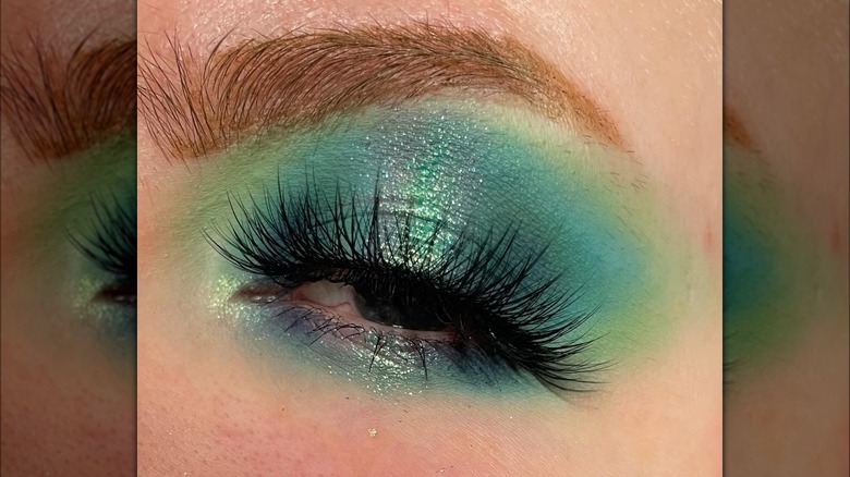 Blue and green eyeshadow