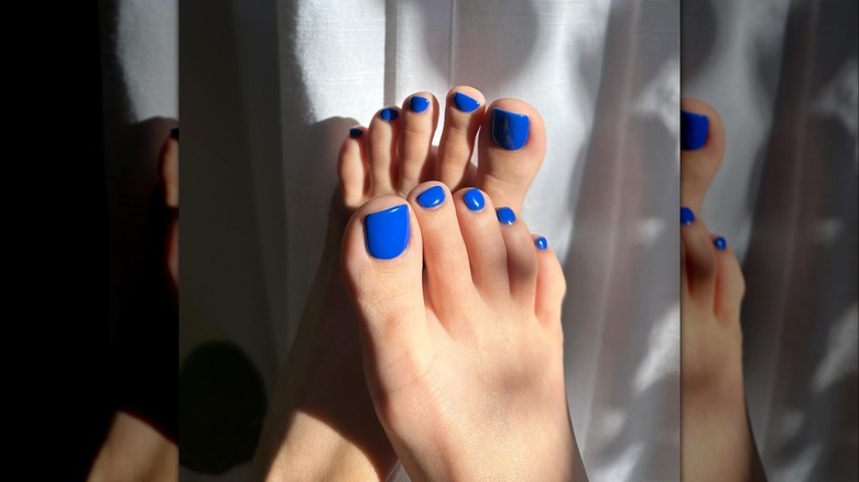 Cobalt blue pedicure