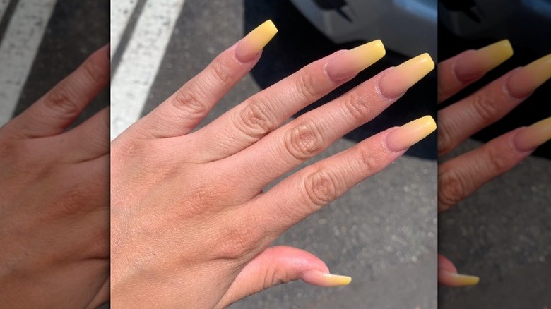 Yellow ombre nails