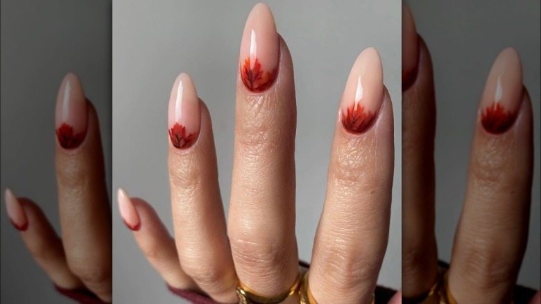 nail art reverse french manicure