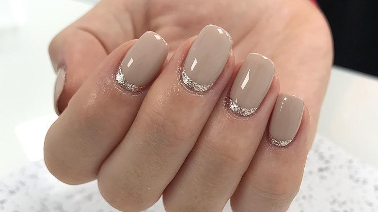 nude and glitter cuticle cuff