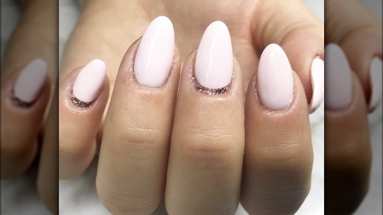 pink reverse french manicure