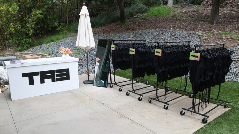 Clothing racks of TA3 swimwear