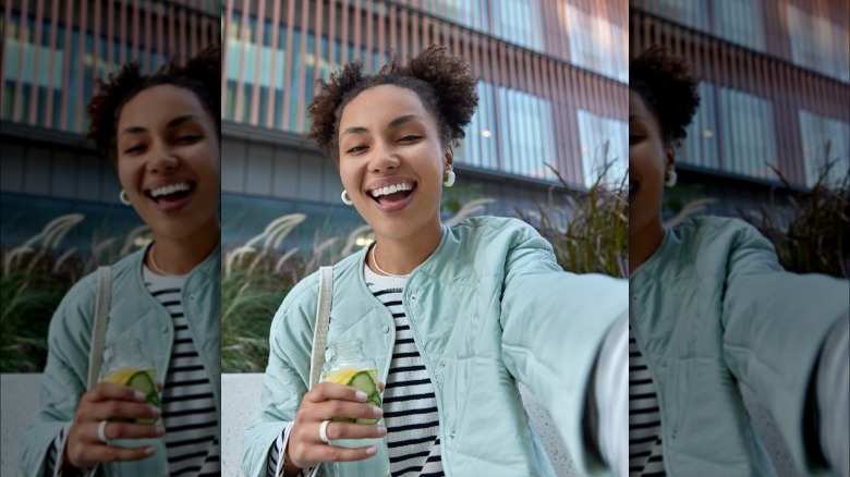 woman taking a selfie