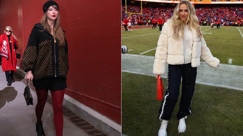 Taylor Swift and Brittany Mahomes game-day fashion choices