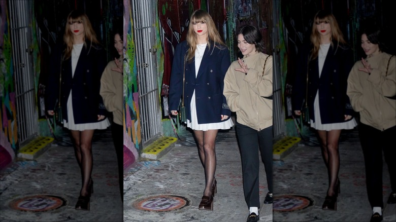 Taylor Swift walking with Gracie Abrams