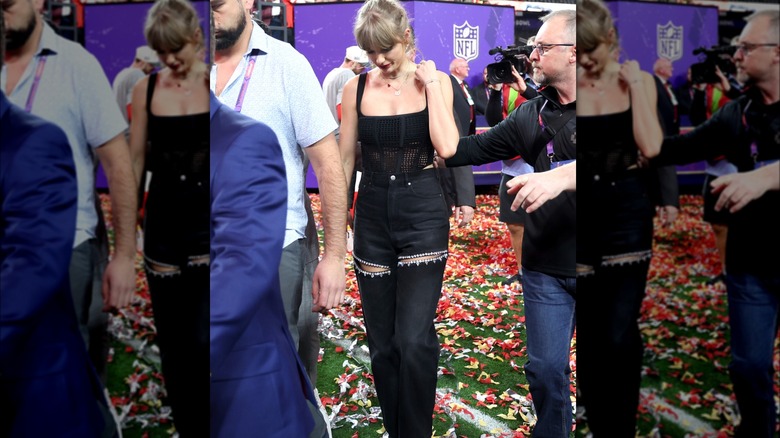 Taylor Swift black corset top black jeans