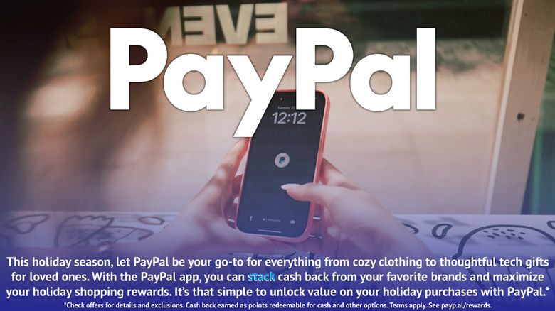 Person using PayPal app on their phone