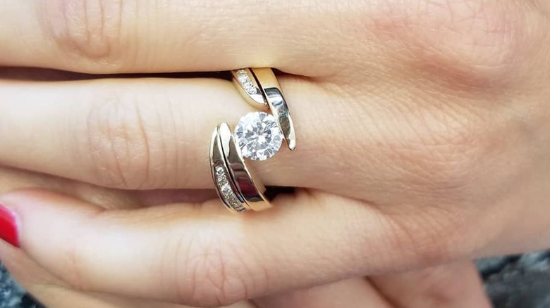Diadori 18k White Gold Pave Tension Set Diamond Engagement Ring |  d'Original Jewelers