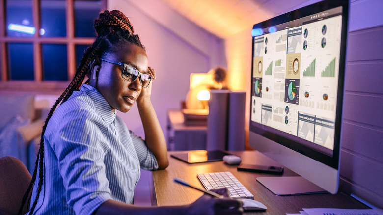 Girl working on her computer