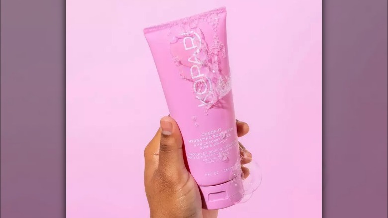 Pink tube of body wash