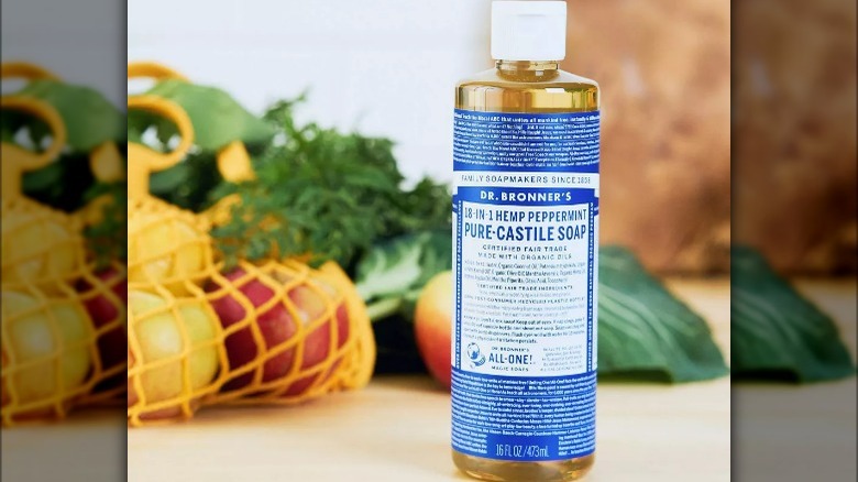 Blue bottle of castille soap