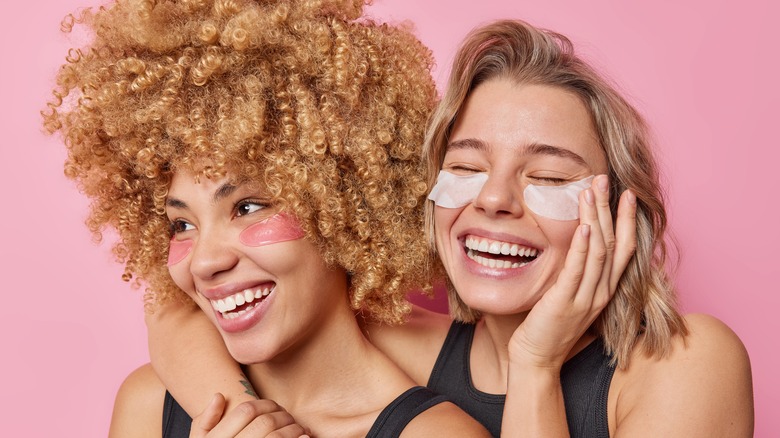 Woman wearing eye patches