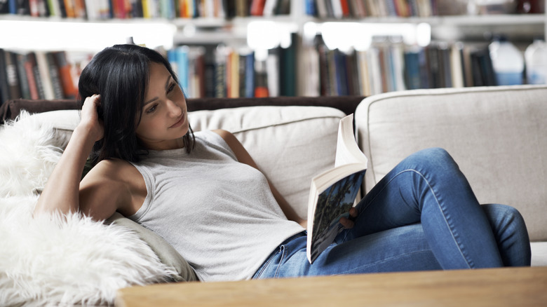 Woman reading a book