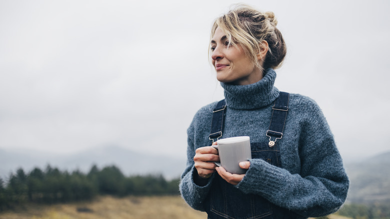 Woman drinking tea