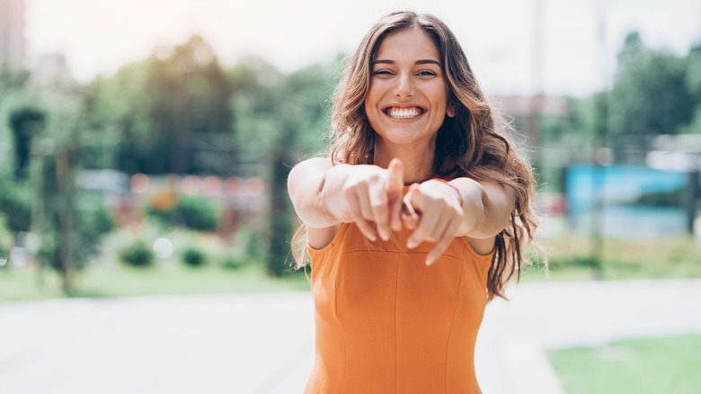 Charismatic woman smiling