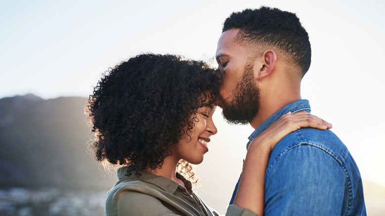 Couple embracing 