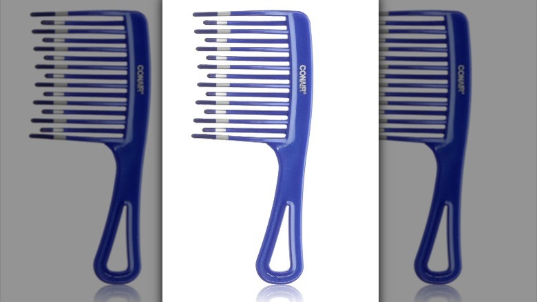 Blue wide tooth comb