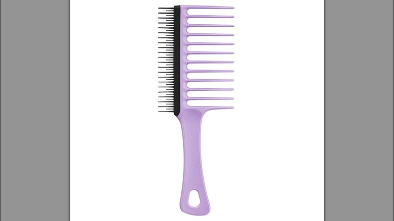 Purple dual-sided wide tooth comb