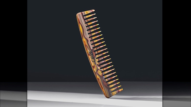 Brown resin wide tooth comb