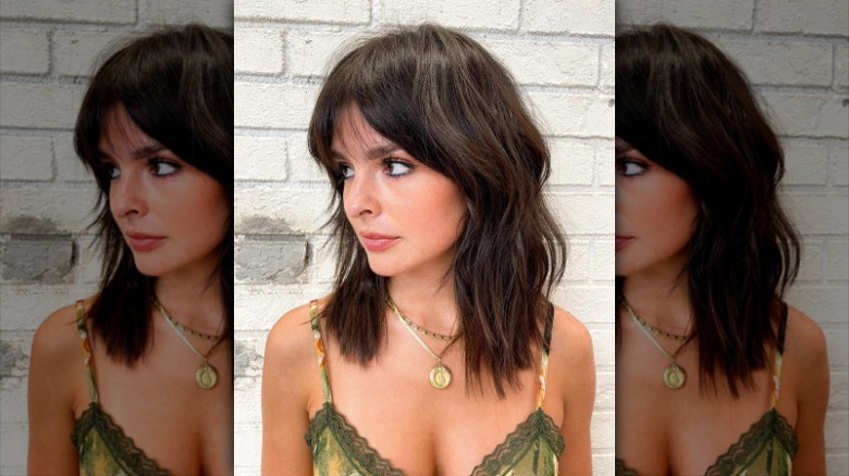 woman with chopped cut and bangs