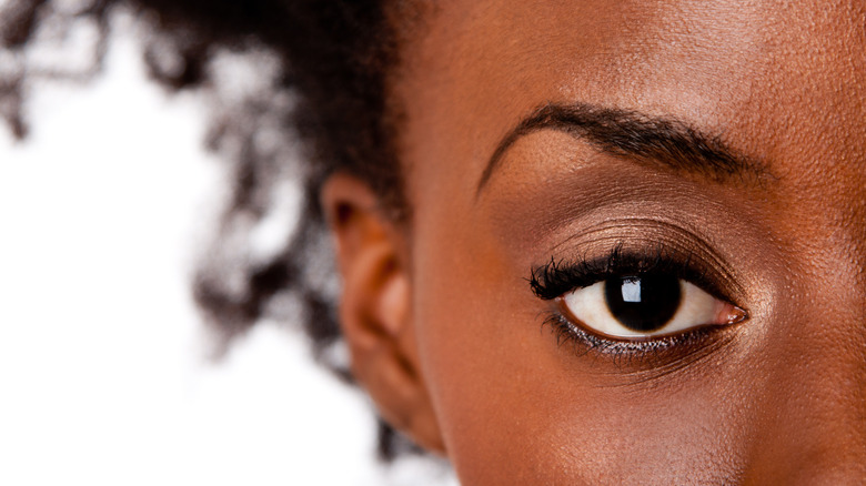 Close up of woman's eyelashes