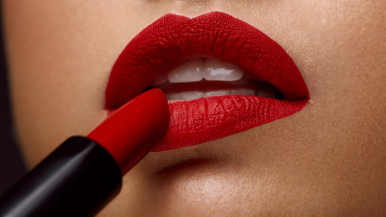 Matte red lips