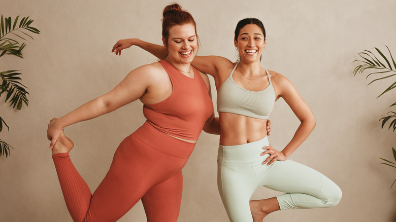 two women in workout clothes