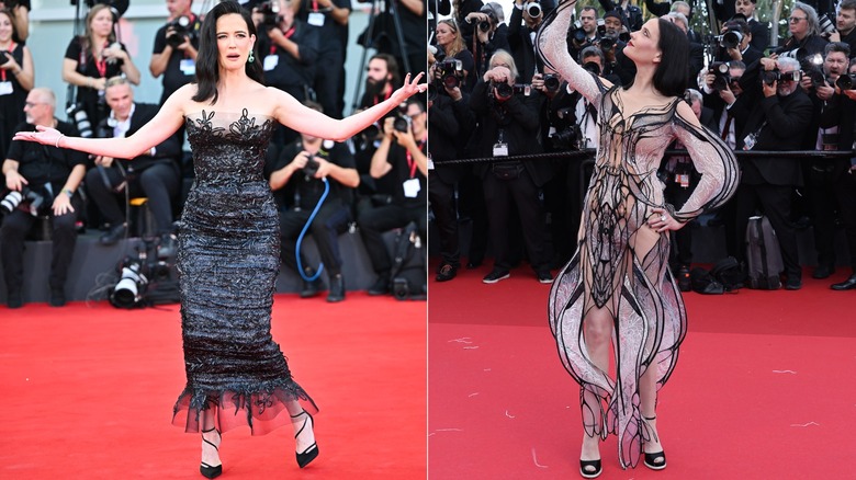 Eva Green wearing poorly-tailored fashion to red carpets in 2024.