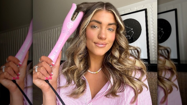Instagram user showing Chi Barbie collaboration hair tool
