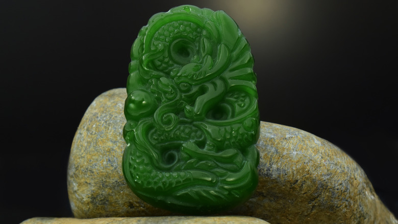 Jade dragon up close