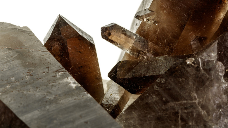 Smoky quartz crystals