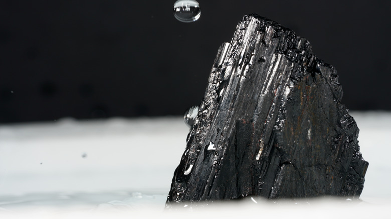 Black tourmaline stone