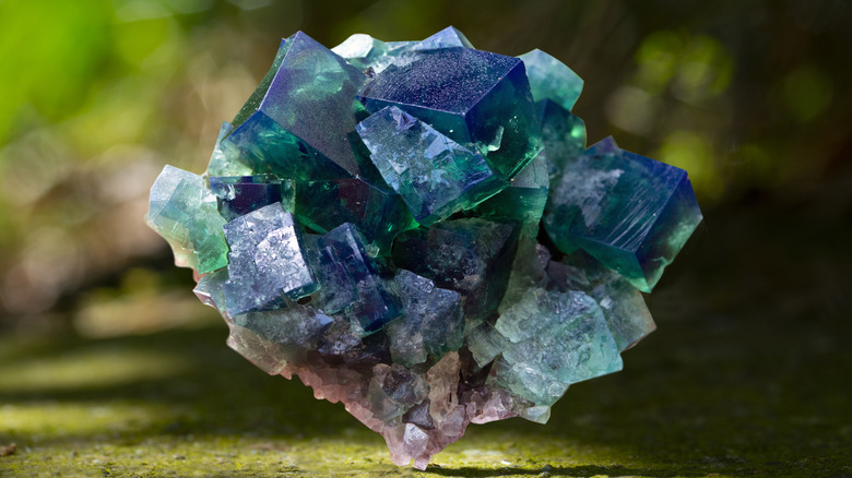 Raw fluorite crystal