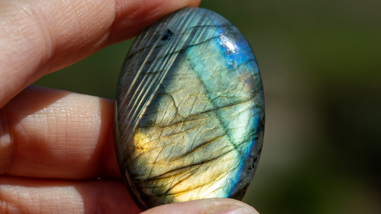 Polished labradorite