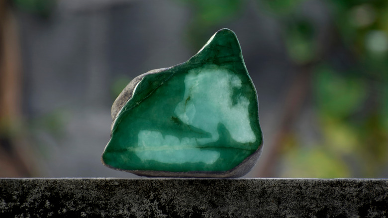 green jade on natural background