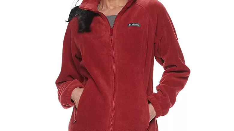 red Columbia fleece