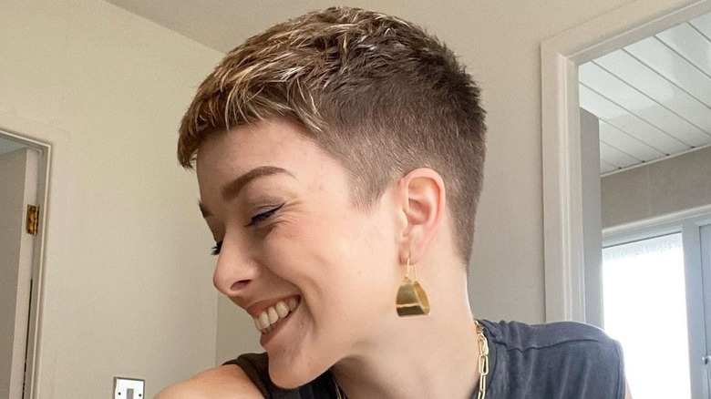 woman with pixie haircut
