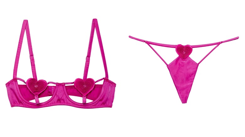 Pink cut-out lingerie set