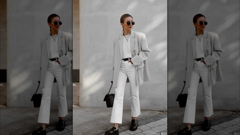 Woman wearing monochromatic outfit