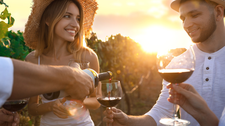 couple drinking wine