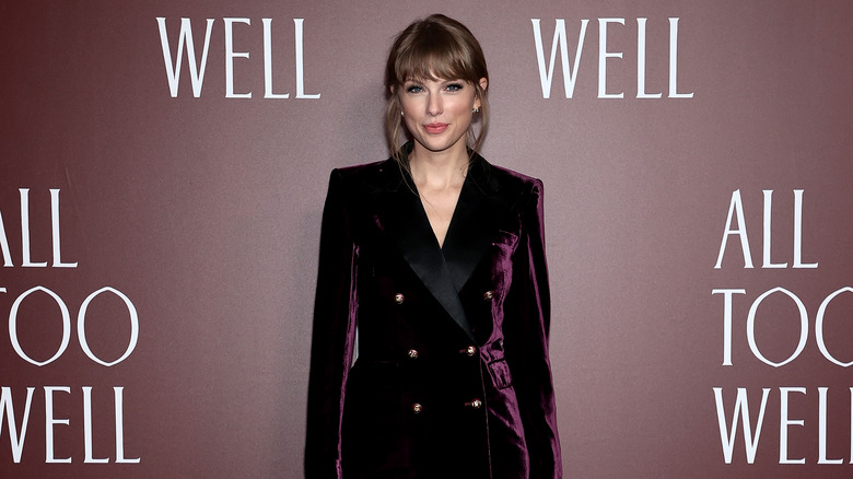 Taylor Swift velvet purple jacket
