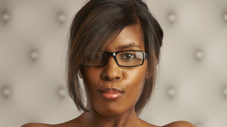 woman wearing glasses