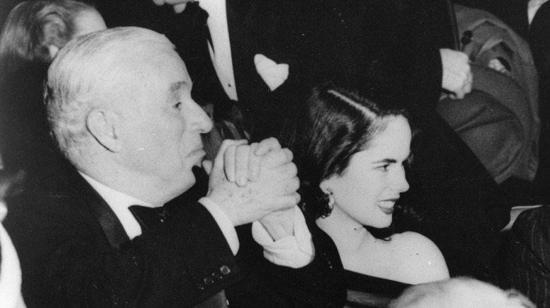 charlie chaplin and oona smiling