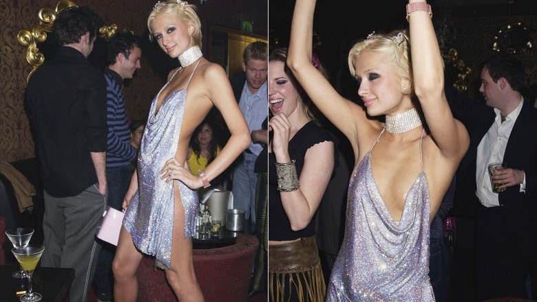 Paris Hilton 21st birthday glitter dress 2000s