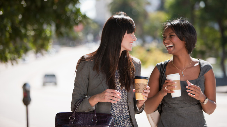 Friends having a conversation