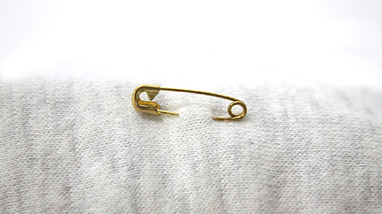 safety pin in fabric